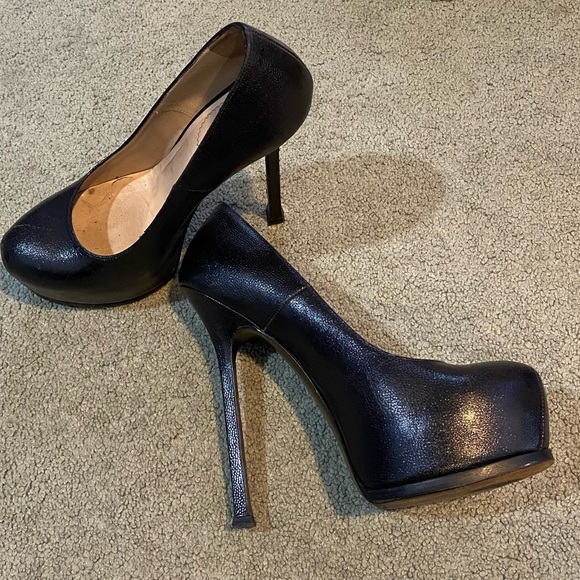 YSL black platform pumps - Picture 1 of 7
